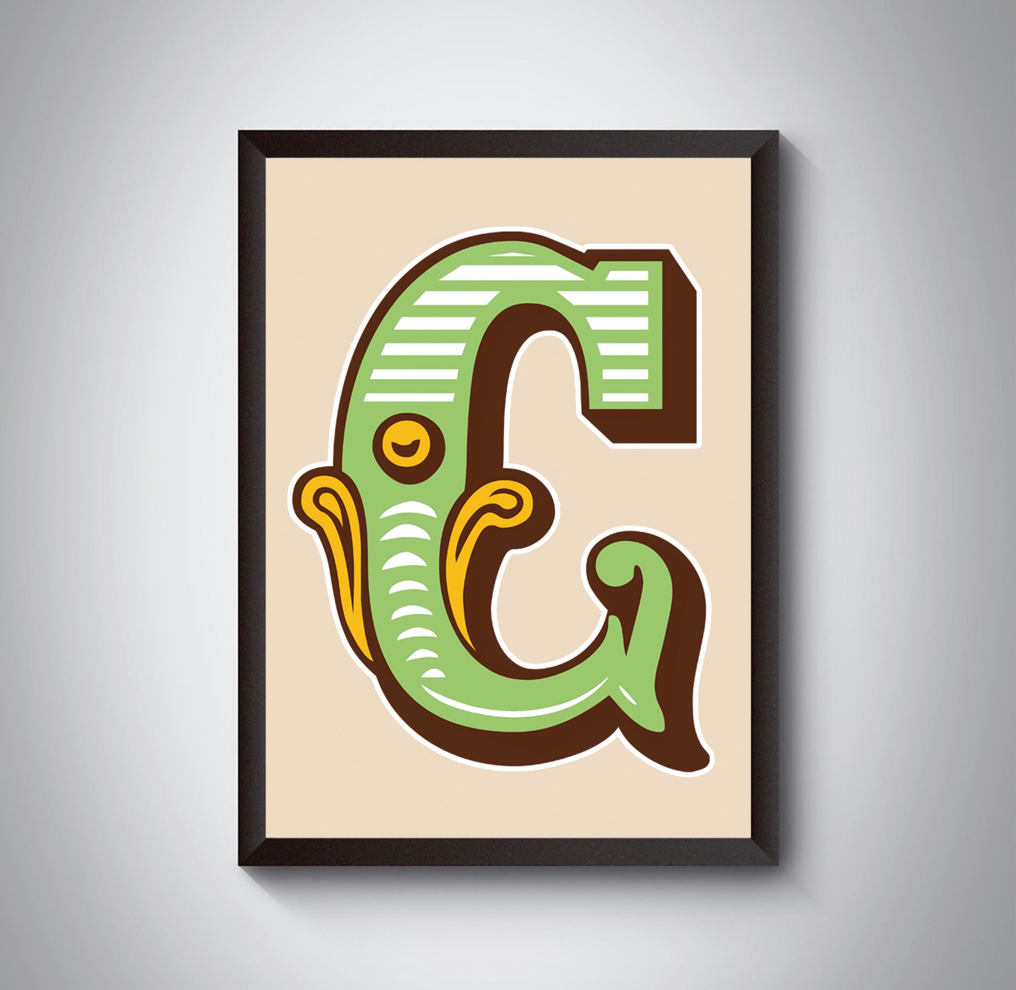 C Letter Print | Bright, Bold Carnival Initial Letter Art