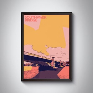 Southwark Bridge, Thames River, London | South London Art Print. London Bridges Print Collection - Framed/Unframed, 5 Print Sizes available