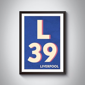 L39 Ormskirk, Aughton-afdruk - ORMSKIRK-afdruk. Postcode typografie Art Print. Giclee print. Verkrijgbaar in meerdere kleuren.