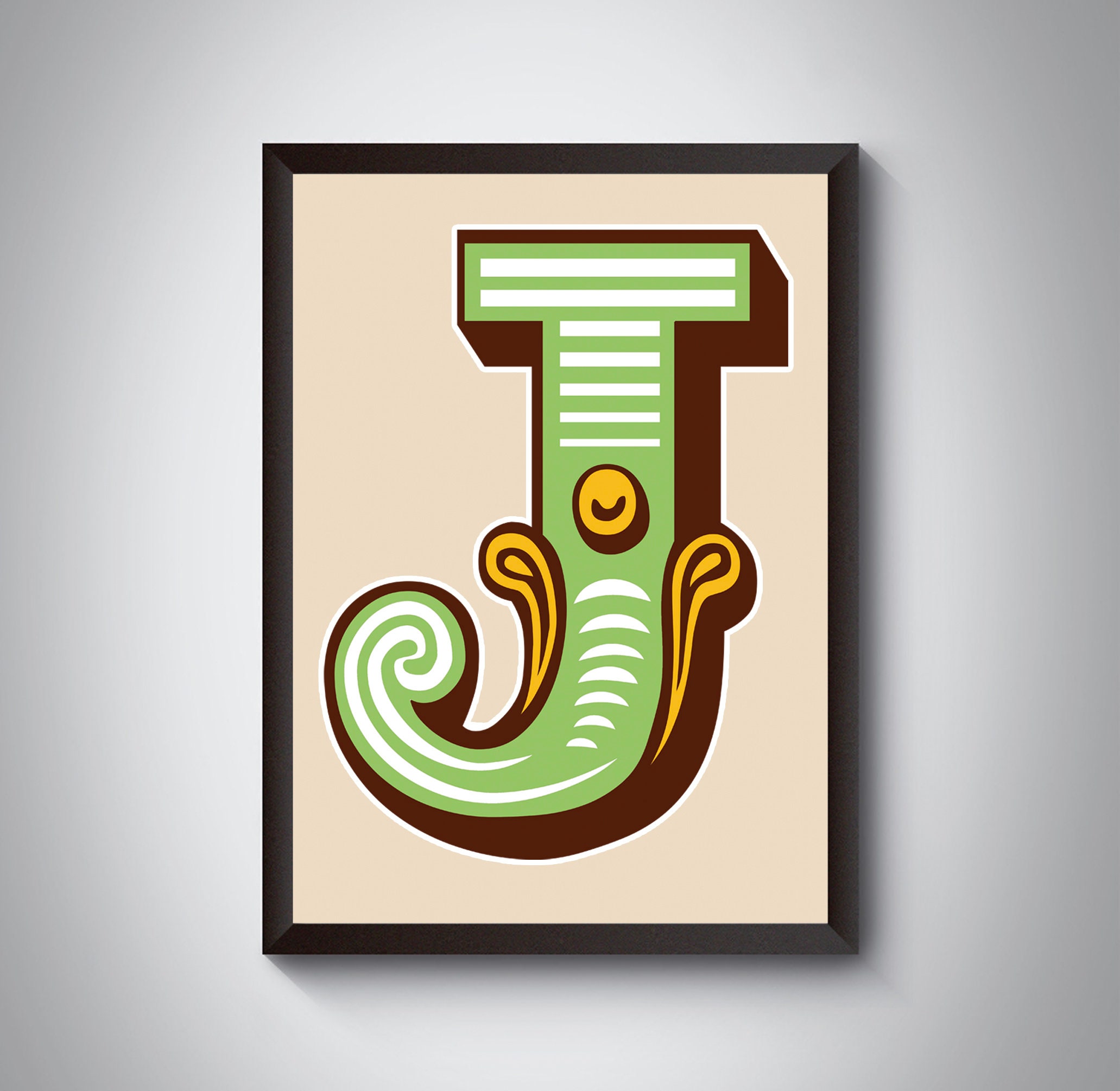 J Letter Print | Bright, Bold Carnival Initial Letter Art