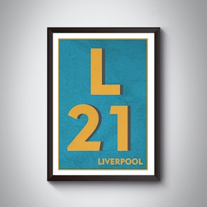 L21 Ford, Litherland, Seaforth Print - LIVERPOOL Afdrukken. Postcode Typografie Art Print. Giclée print. Verkrijgbaar in meerdere kleuren.