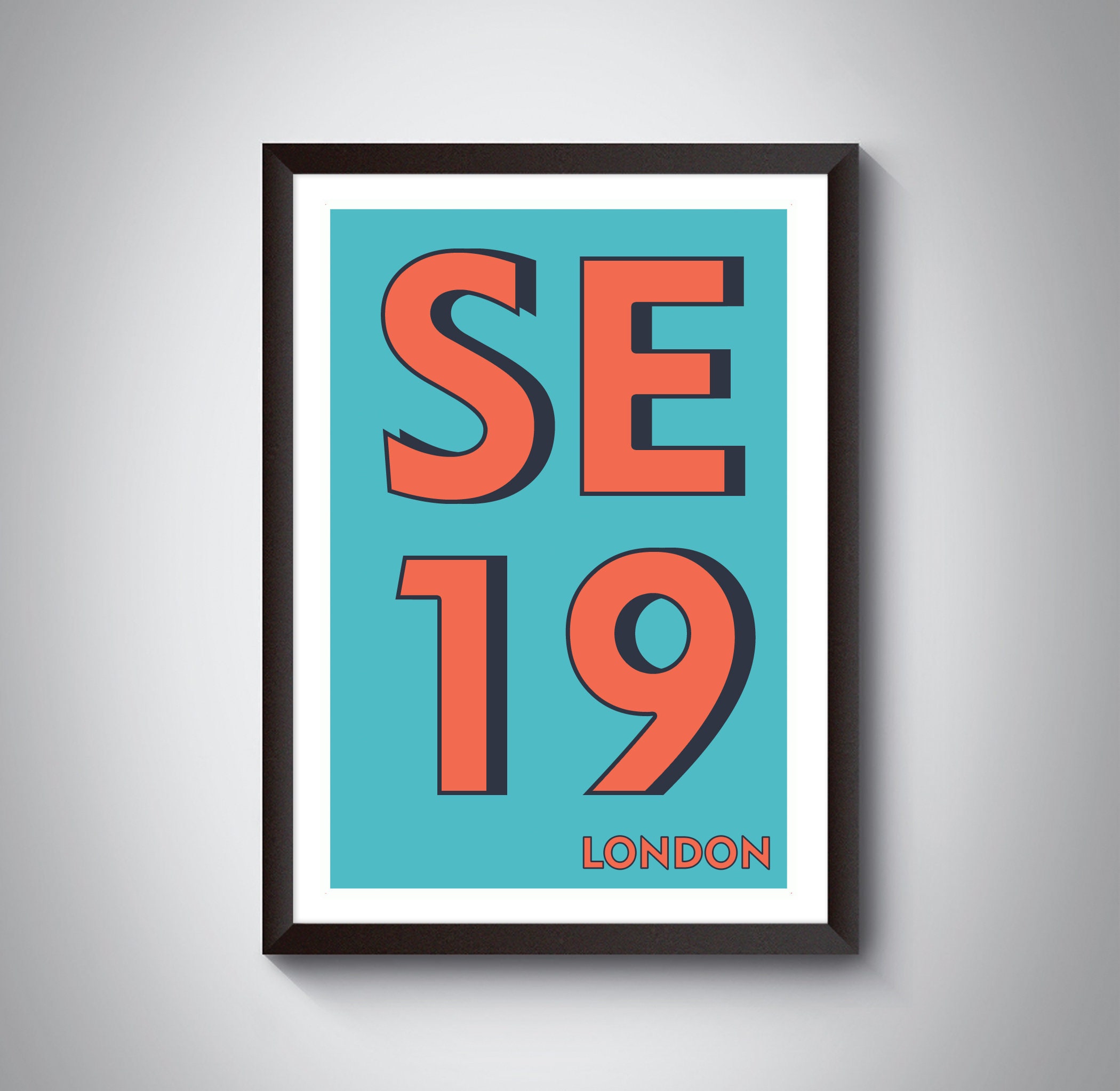 SE19 Crystal Palace London Postcode Typography Print - Giclée Art Print ...