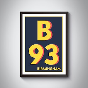 B93 | Knowle, Dorridge, Bentley Heath, Tilehouse groene print - SOLIHULL-print. Postcode typografie Art Print | Ingelijst/ingelijst