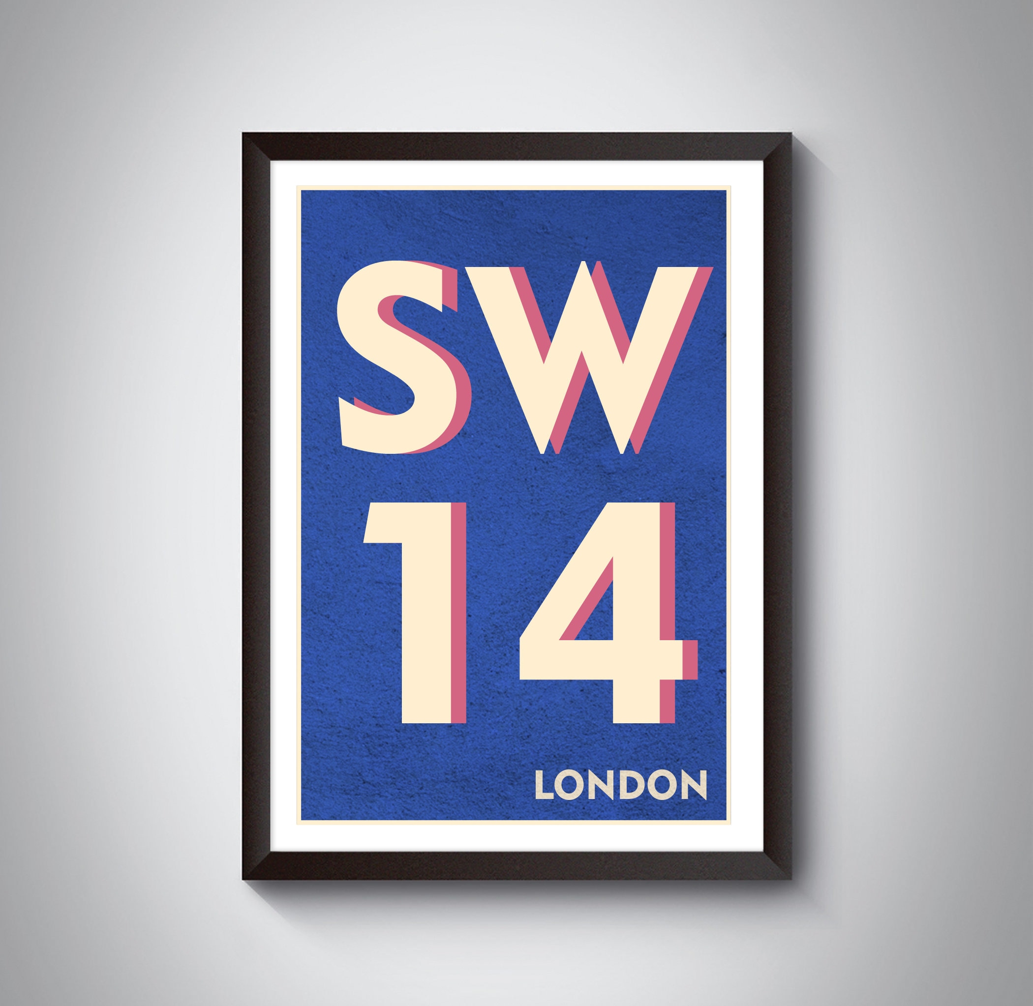 SW14 Mortlake - London Print. Postcode Typography Art Print