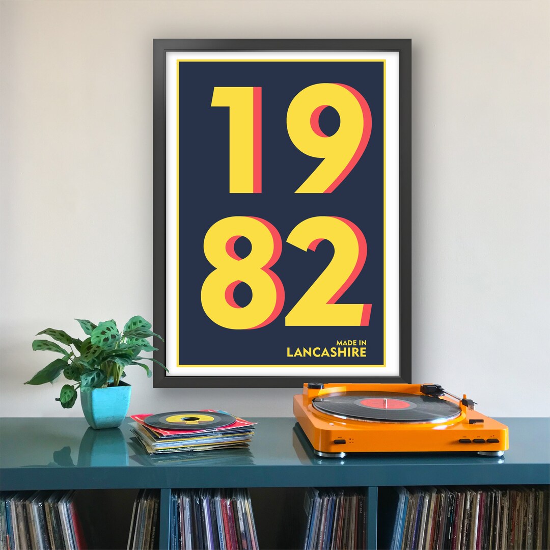 1982 Typography Art Print – Personalized Year, Giclée Print - Etsy