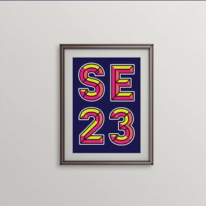 SE23 (Forest Hill, Honor Oak, Crofton Park , Perry Vale) London Postcode Print - Giclée Art Print - South London Art Print. London Landmark