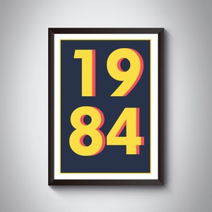 1984 Personalised Year Print | 40th Birthday Gift | Typography Print- Your Special Year in the Picture, Made to order. Just for you.