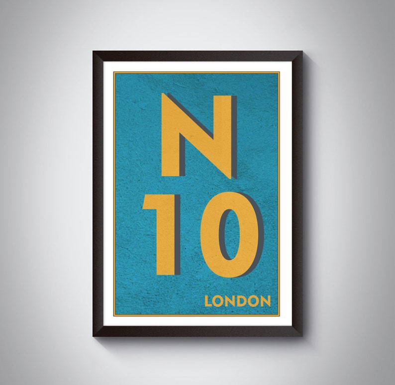 N10 (muswell Hill, Friern Barnet) London Postcode Typography Print ...