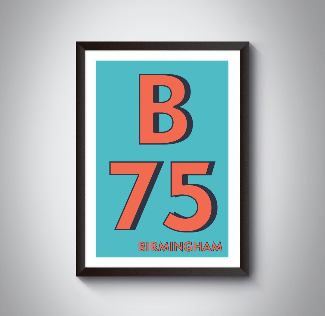 B75 Postcode Print | Sutton Coldfield Typography Art - Etsy