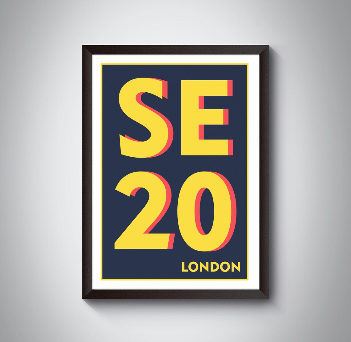SE20 ( Penge / Anerley ) London Postcode Typography Print - Giclée Art ...