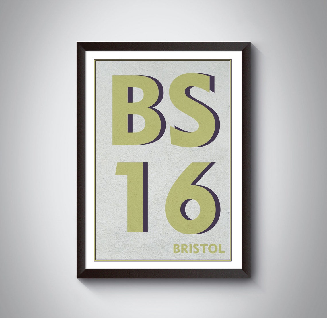 BS BRISTOL Postcode Print. Custom Personalised Postcode Typography Art ...