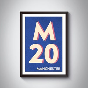 M20 Didsbury, Wythenshawe, Gatley Print - Manchester Print. Postcode Typografie Art Print. Giclée print. Verkrijgbaar in meerdere kleuren.