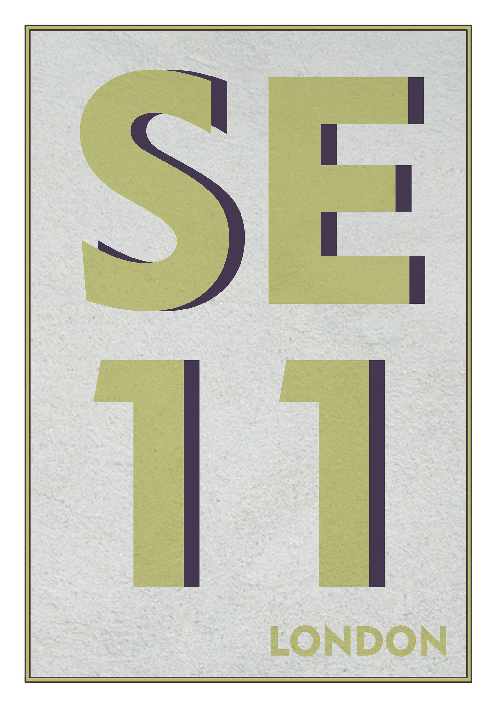 SE11 kennington / Lambeth London Postcode Typography Print Etsy UK