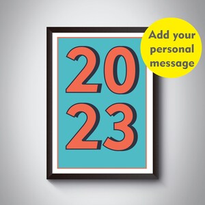 Stampa anno 2023 - Stampa tipografica personalizzata / Festa del papà / 1° anniversario di matrimonio / Regalo di anniversario di carta