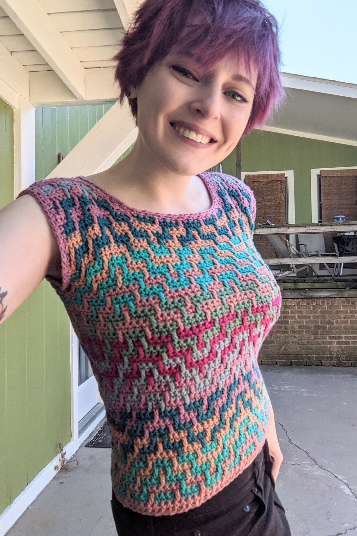 Rayne Bo Mosaic Crochet Top Pattern - Etsy