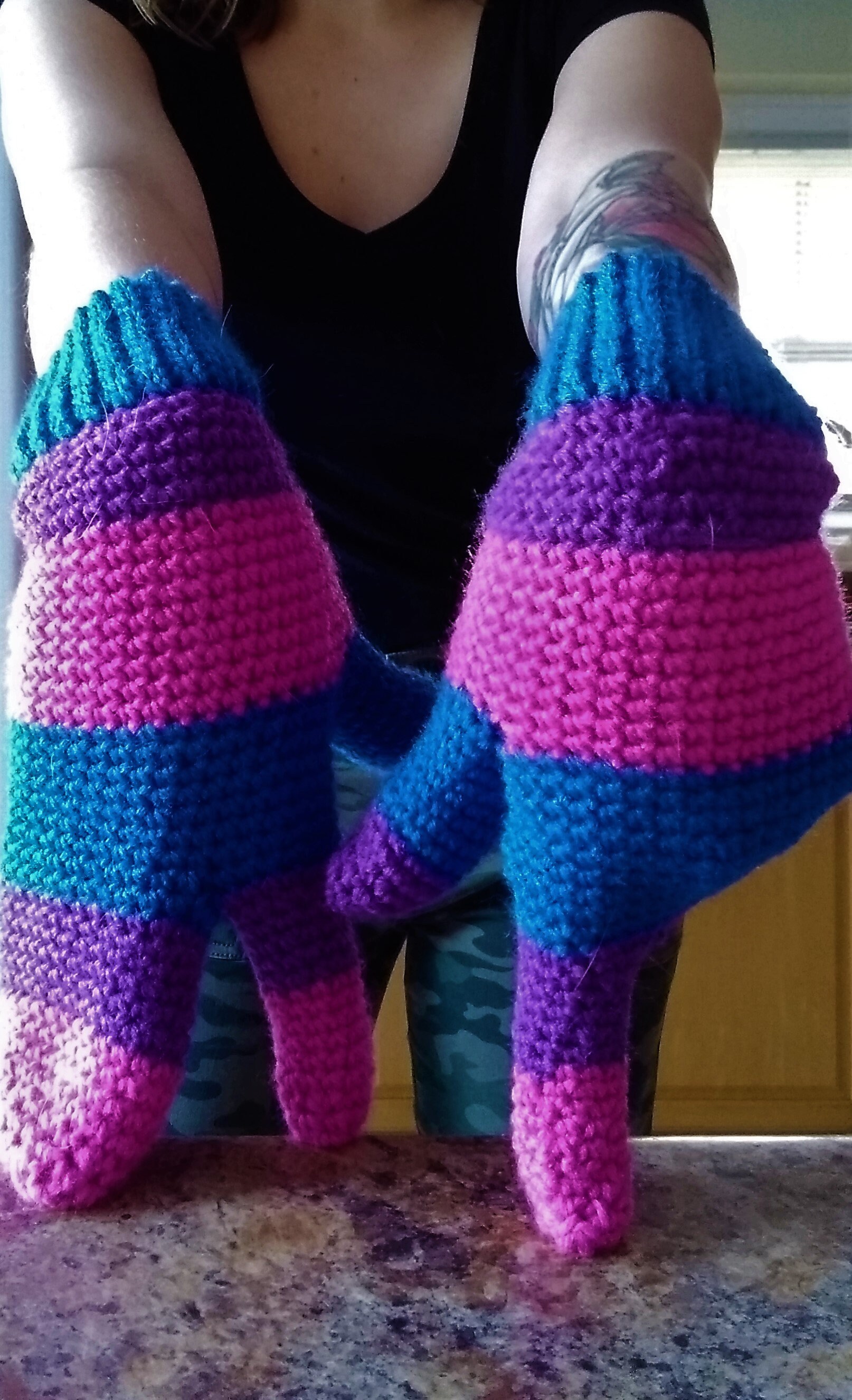 Bi Pride Finger Gun Mittens Crochet Pattern Etsy