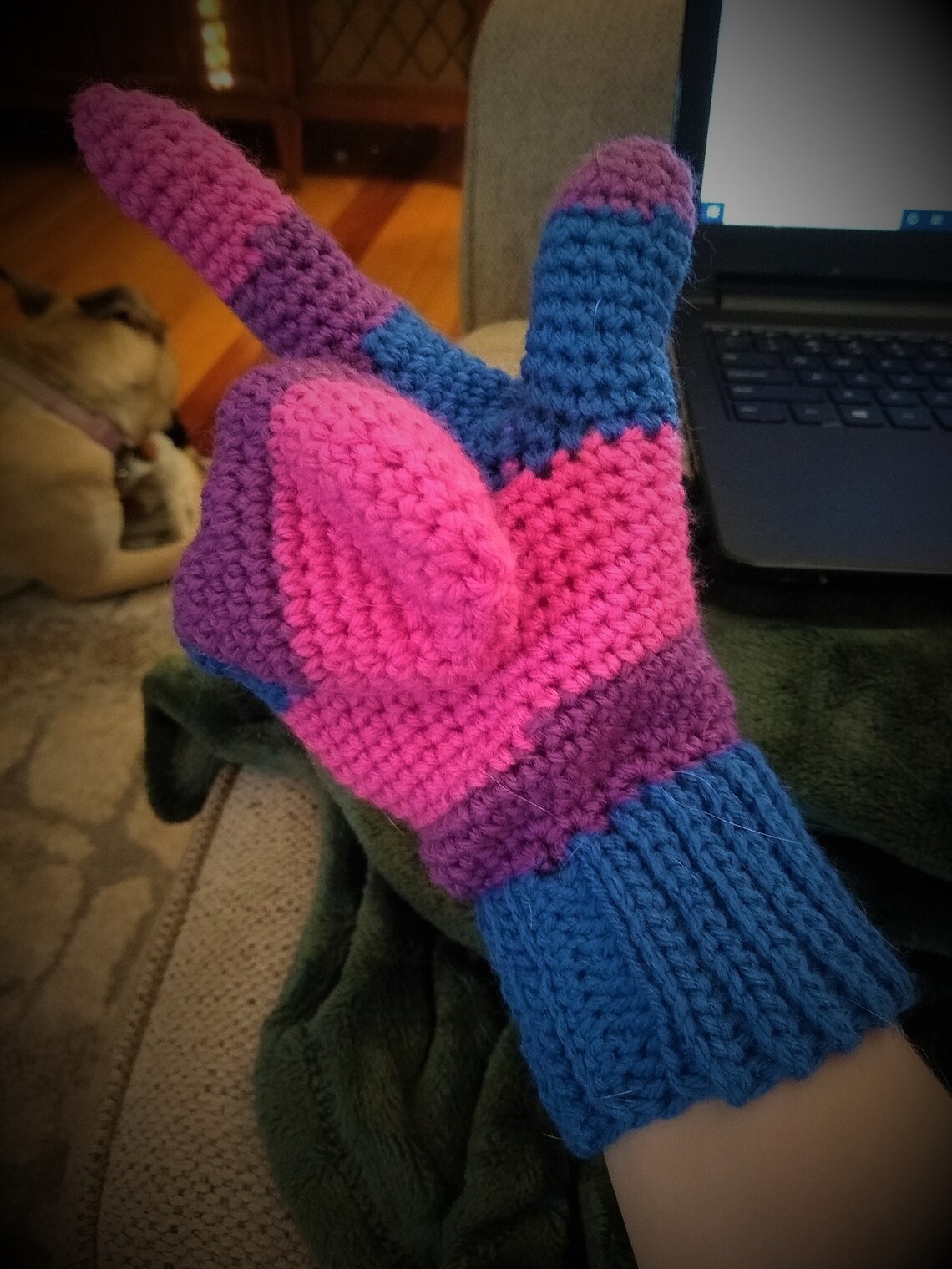 Bi Pride Finger Gun Mittens Crochet Pattern Etsy