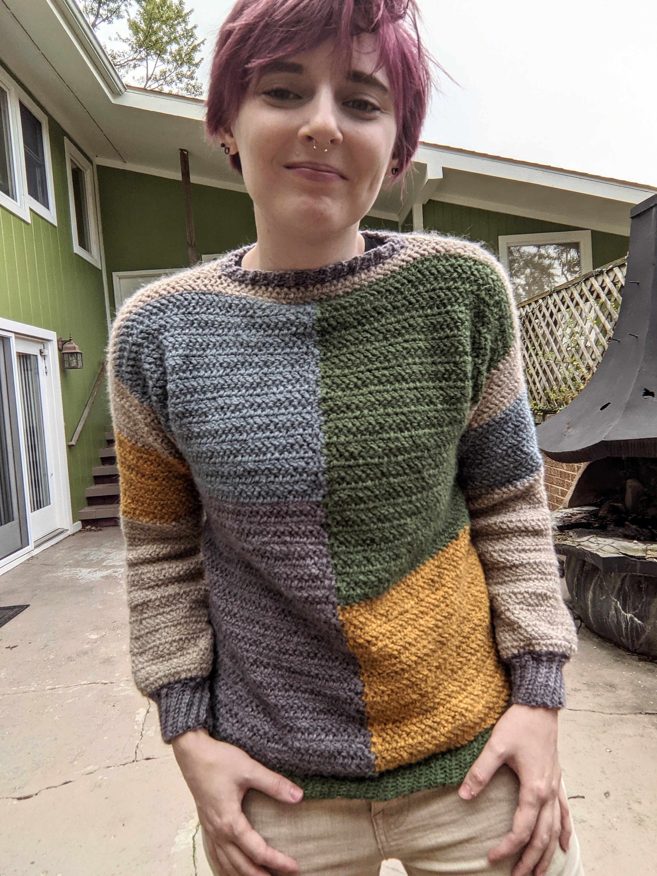 Colour block sweater mens hotsell