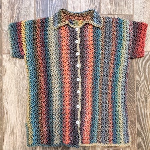 Stevie Collared Button Up Shirt Crochet Pattern image 6