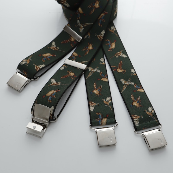 Hunter - Birds - Suspenders for Men - Premium Handmade