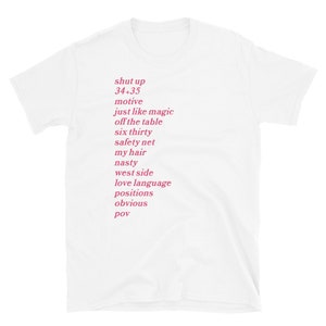 Ariana Grande Positions Tracklist Short-Sleeve Unisex T-Shirt