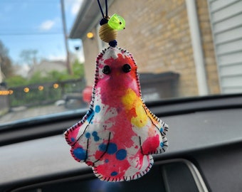 Plushie Car Freshener | Scented Rearview Hanging Felt Doll | Car Accessory | Unique Gift | Car Charm | Goth | Car Freshie | Spooky