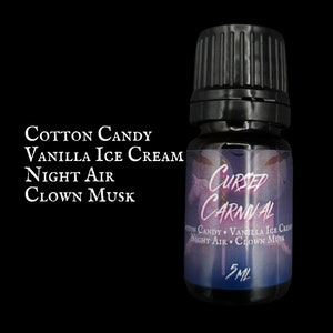 CURSED CARNIVAL PERFUME | Goth Perfume Oil | Alternative | Perfume Oil | Gothic Fragrance | Cotton Candy | Clown | Themed Perfumes | Spooky