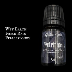 PARFUM PÉTRICHOR | Huile de parfum gothique | Alternative | Parfum unique | Pluie | Été | Non sexiste | Parfum Gothique | Effrayant | Effrayant