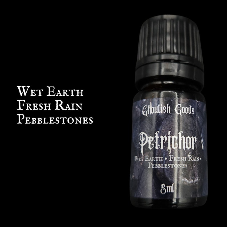 PETRICHOR PERFUME Goth Perfume Oil Alternative Unique Fragrance Rain Summer Gender Neutral Gothic Fragrance Spooky Creepy image 1