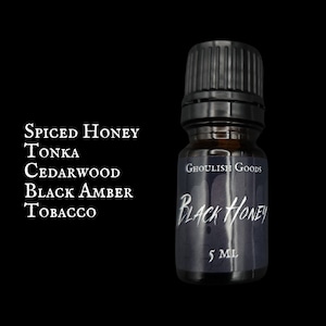 BLACK HONEY PERFUME | Goth Perfume Oil | Alternative | Unique Fragrance | Honey | Black Amber | Gender Neutral | Gothic Fragrance | Spooky