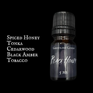 BLACK HONEY PERFUME | Goth Perfume Oil | Alternative | Unique Fragrance | Honey | Black Amber | Gender Neutral | Gothic Fragrance | Spooky