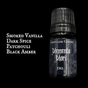PERFUME MEMENTO MORI / Aceite de perfume gótico / Alternativo / Fragancia única / Terroso / Especiado oscuro / Ámbar / Fragancia gótica / Escalofriante / Bruja