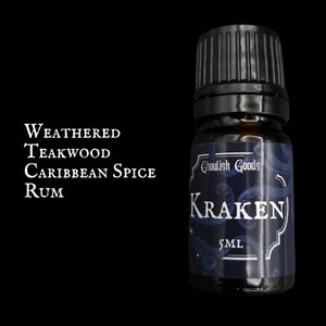 KRAKEN PERFUME | Goth Perfume Oil | Alternative | Unique Fragrance | Earthy | Oceanic | Caribbean Teakwood | Gothic Fragrance | Spooky