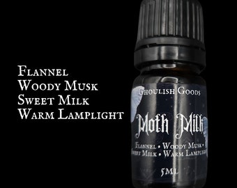 MOTH MILK PERFUME | Goth Perfume Oil | Alternative | Unique Fragrance | Earthy | Sweet Musk | Gender Neutral | Gothic Fragrance | Spooky
