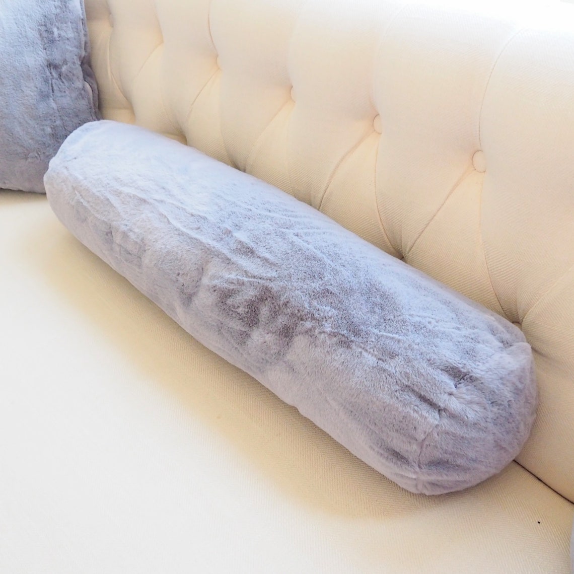 Bolster Pillow Insert Cover Machine Washable Faux Fur Etsy
