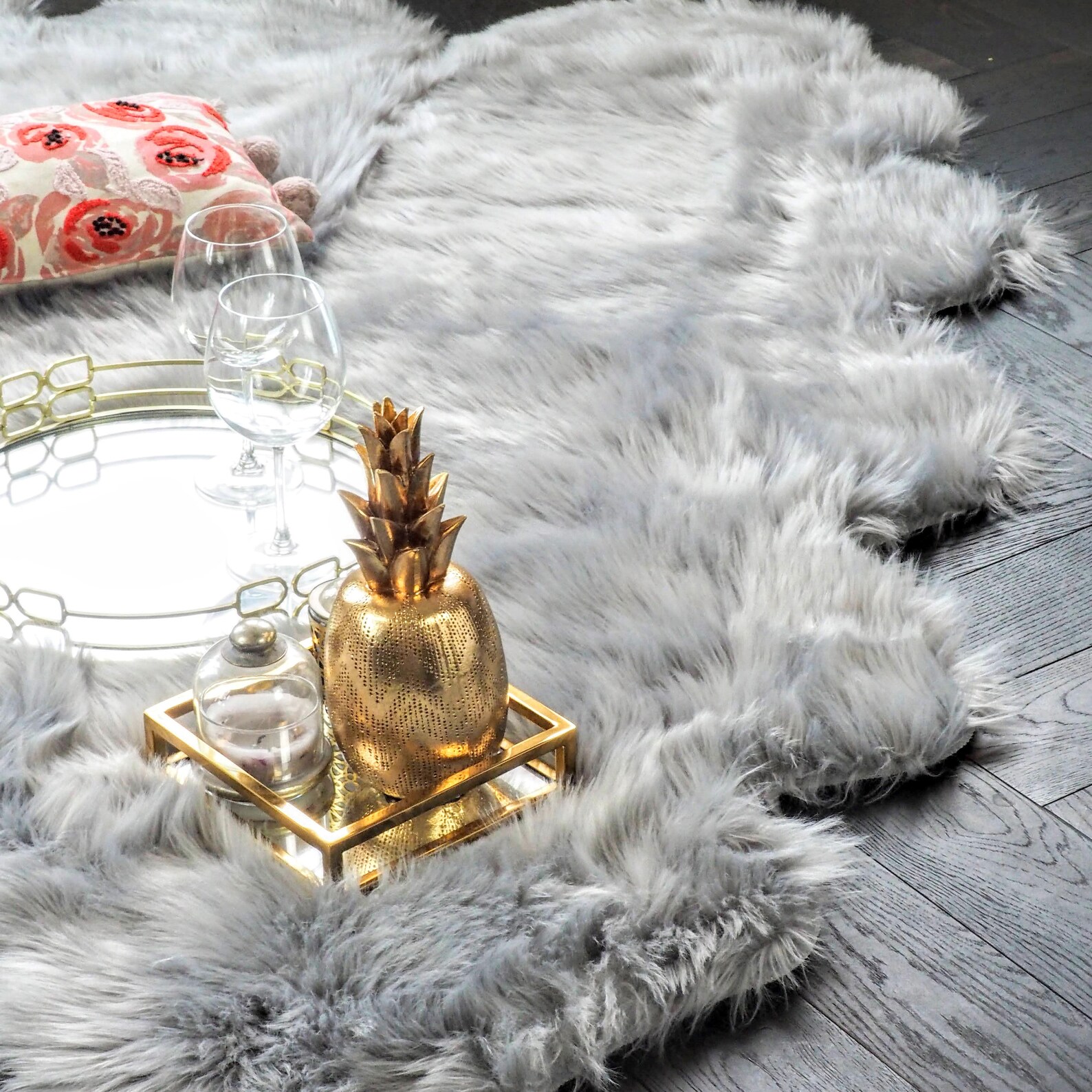 Faux Fur Area Rug Non Slip Machine Washable Animal Shape Etsy