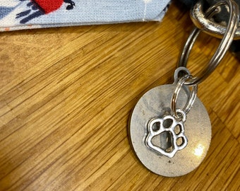 Paw print dog collar charms sliver