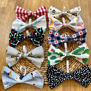 Dog bow ties, hand made dog bow ties, dog bow ties with elastic back, slip on collar dog bow ties
