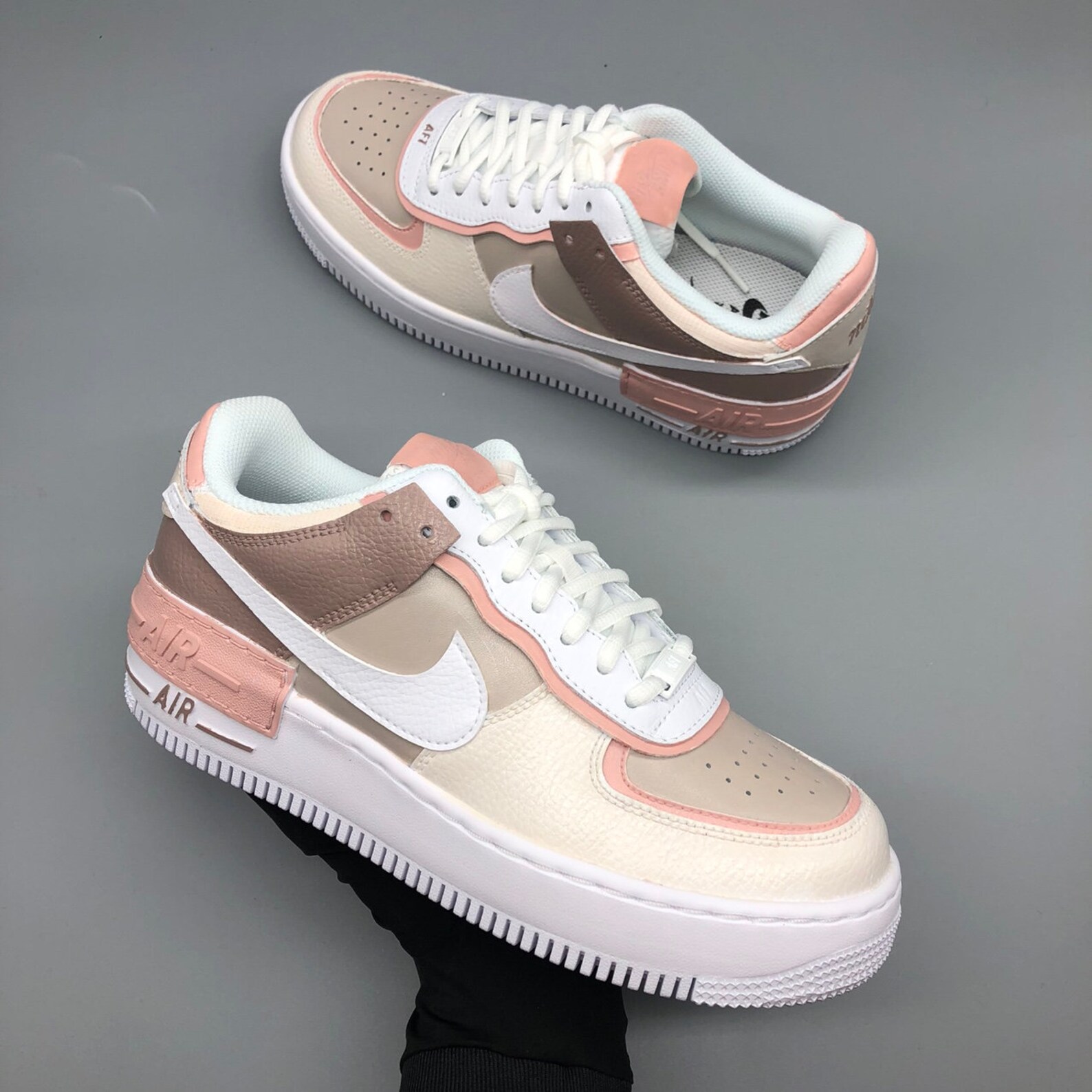 Custom Nike AF1 Shadow Peach Mocha Custom Nike Air Force 1 | Etsy