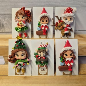 Christmas Clay Brooches (2)