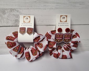 State of Origin Scrunchie and Earrings sets