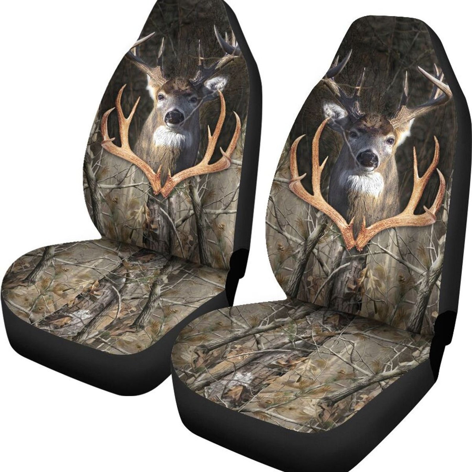 Hunting Buck Camo In Anlter Car Seat Covers Luxury Seat Etsy