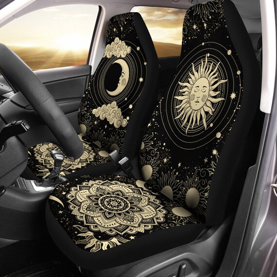 Mandala Car Decoration Sun and Moon Phase Celestial Stars Car