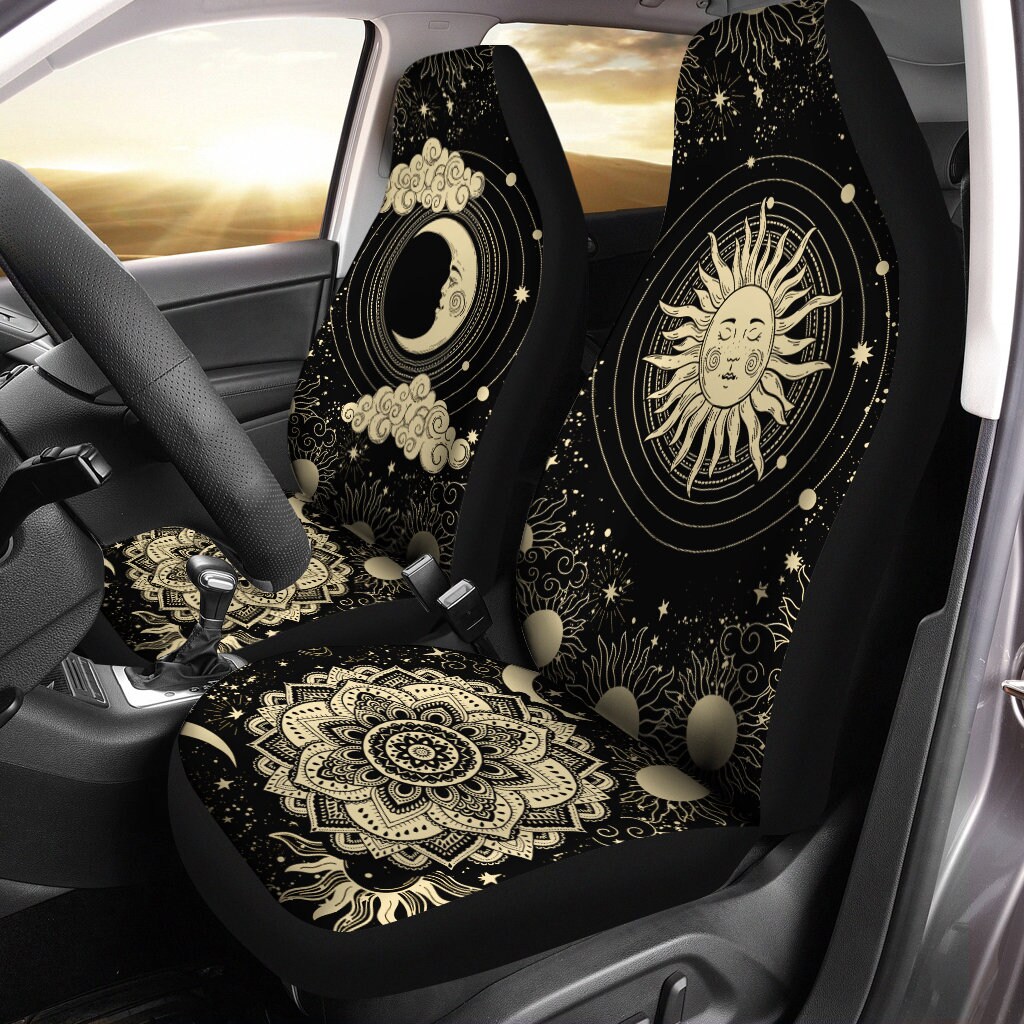 Discover Mandala Car Decoration, Sun and Moon Phase Celestial Stars Car Seat Cover, Boho Hippie Cover, Front Seat Protector