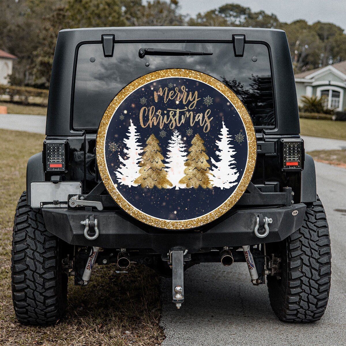 Discover Merry Christmas Spare Tire Cover, Christmas Tree Camper Truck