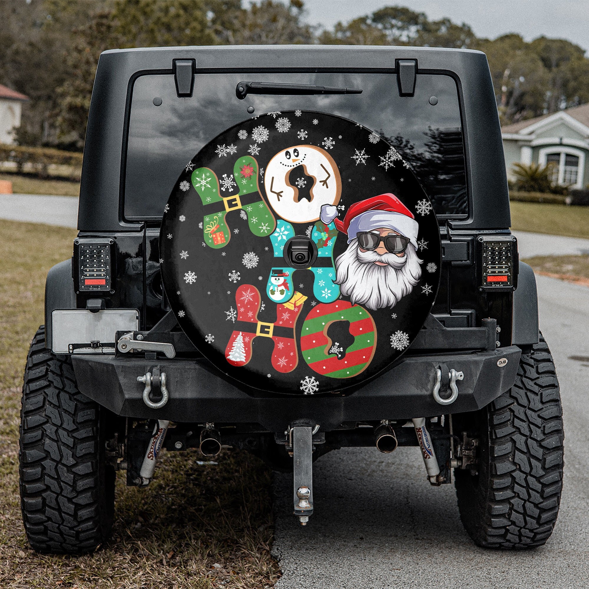 Discover Santa Christmas Spare Tire Cover, Xmas Camper Truck Spare Tire Cover