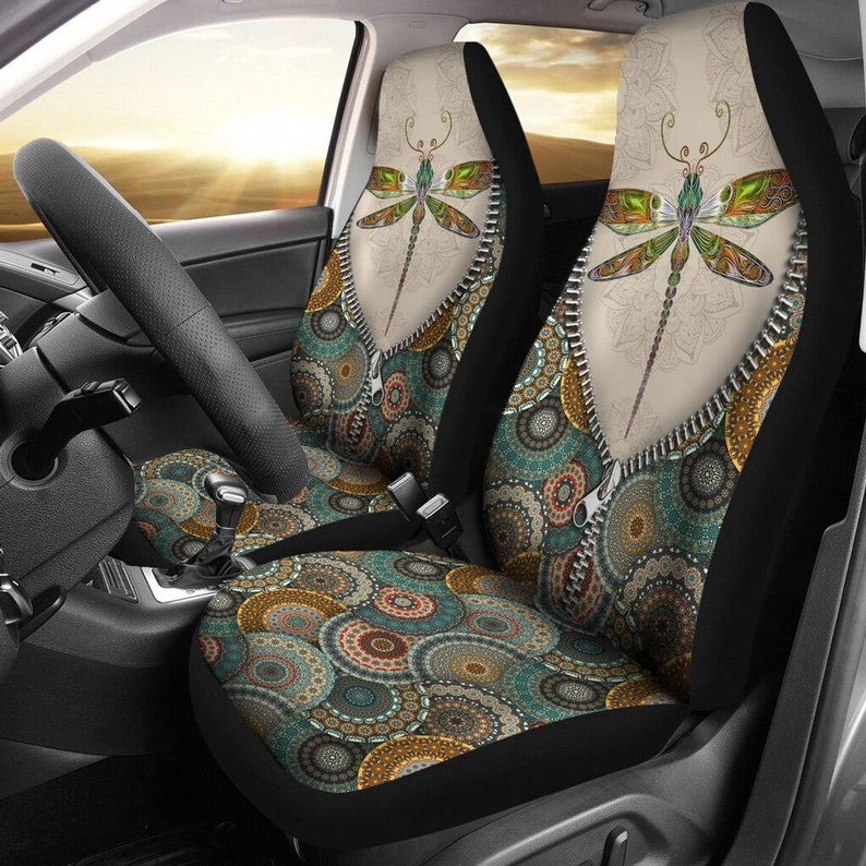 Mandala Dragonfly Zipper Car Seat Covers Animal Car Seat Etsy