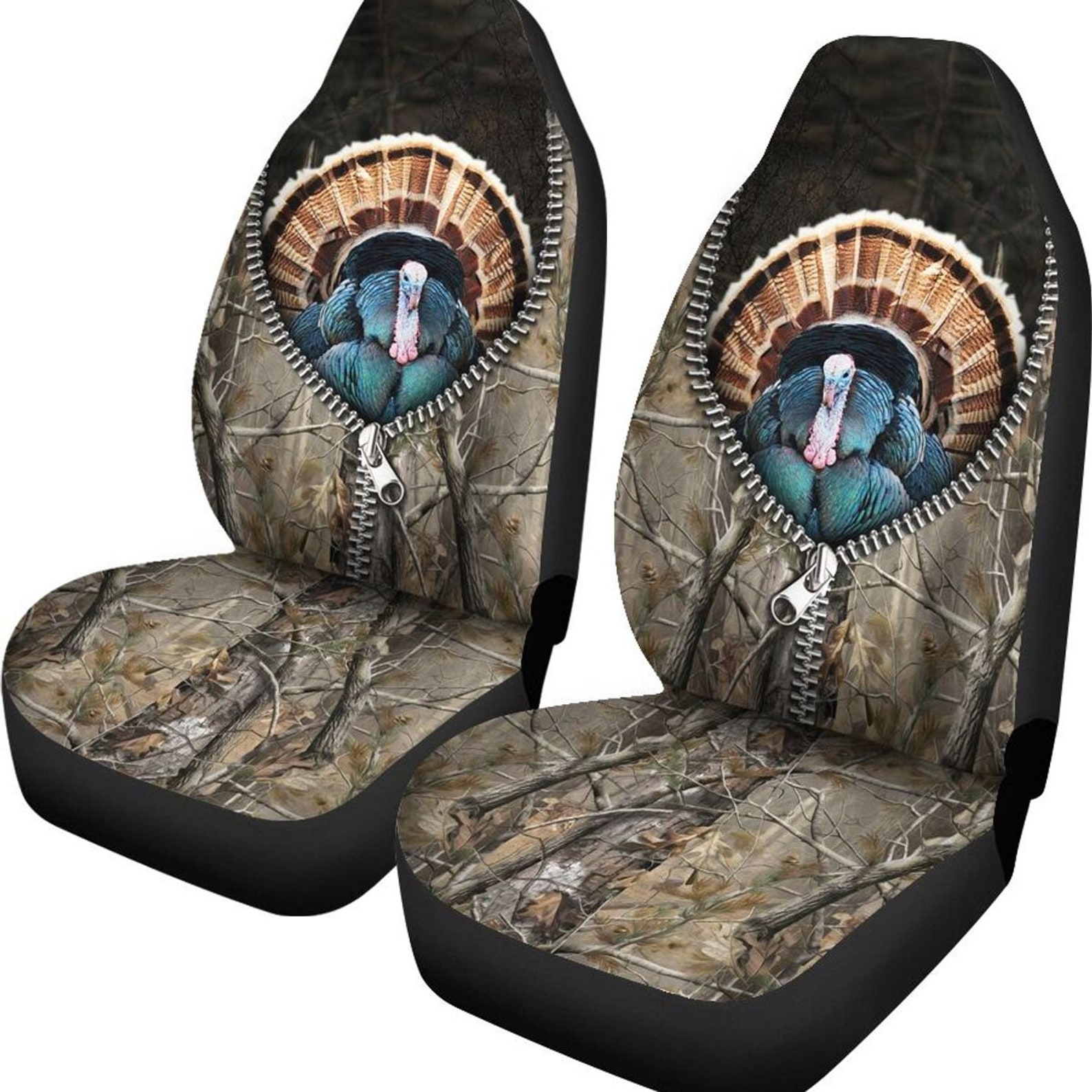 Hunting Wild Turkey in the Zipper Car Seat Covers Flower Seat Etsy