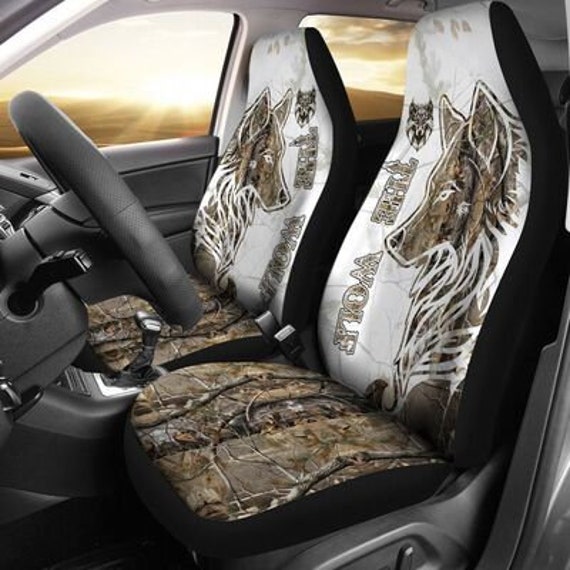 The Wolf Car Seat Cover Animal Car Seat Covers Luxury Seat Etsy
