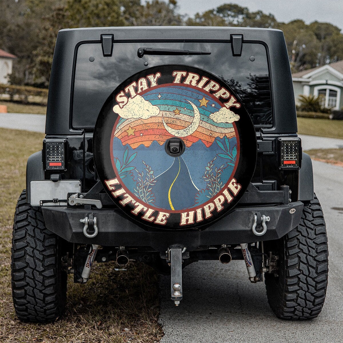 Discover Stay Trippy Little Hippie Camper Truck Spare Tire Cover